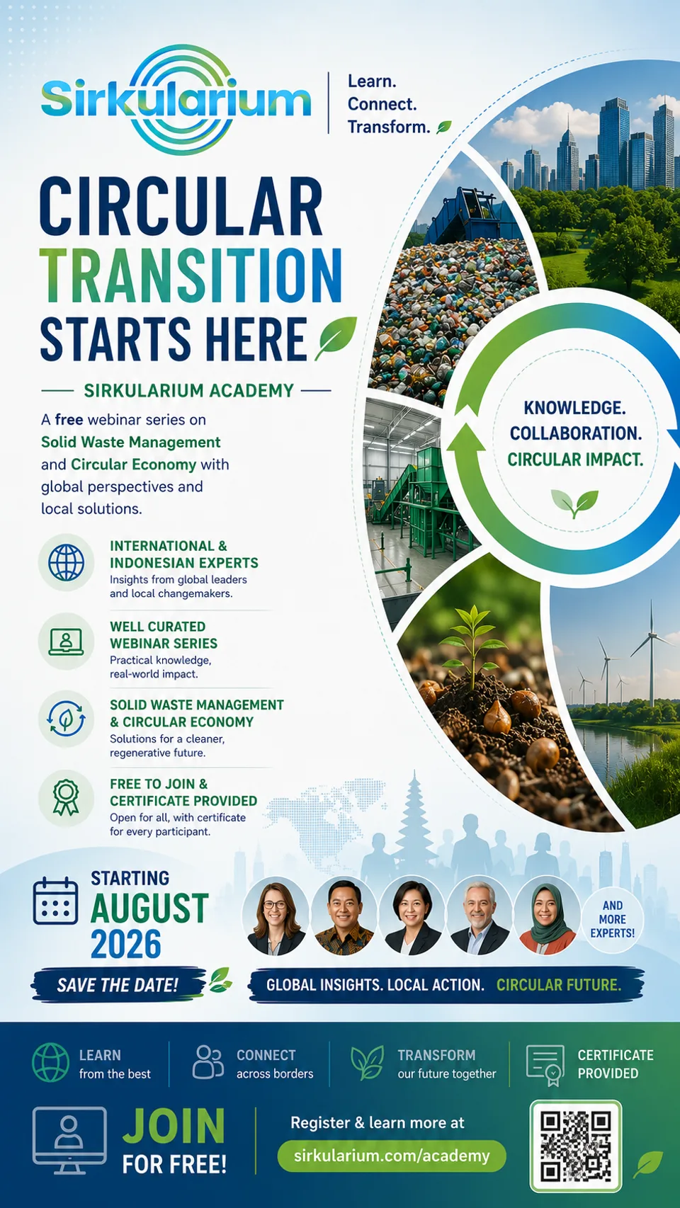 Sirkularium Academy, a free webinar series on solid waste management and circular economy, starting August 2026